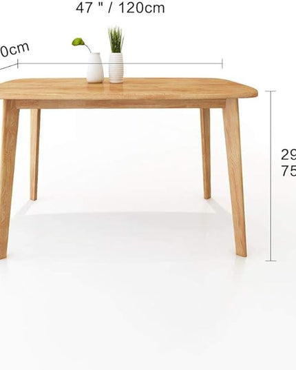 Mid Century Modern Real Solid Wood Dining Table, Working Desk,47 Inch,Natural… - LeafyLoom