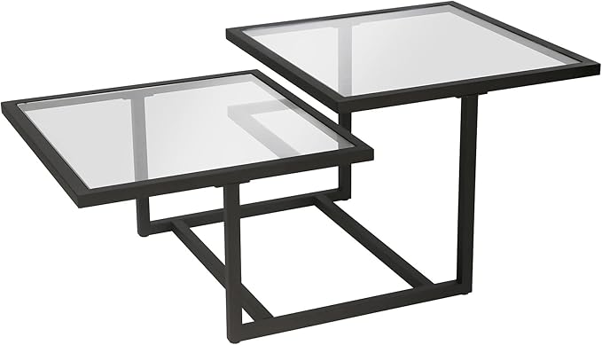 Henn&Hart 43" Wide Square Coffee Table in Blackened Bronze, Modern coffee tables for living room, studio apartment essentials - LeafyLoom