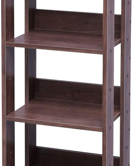 IRIS USA 3-Tier 16" Medium Open Wooden Bookshelf with Adjustable Shelves, Easy Assembly Bookcase Farmhouse Shelf for Small Spaces Bedroom Office Living Room Indoor, Brown - LeafyLoom