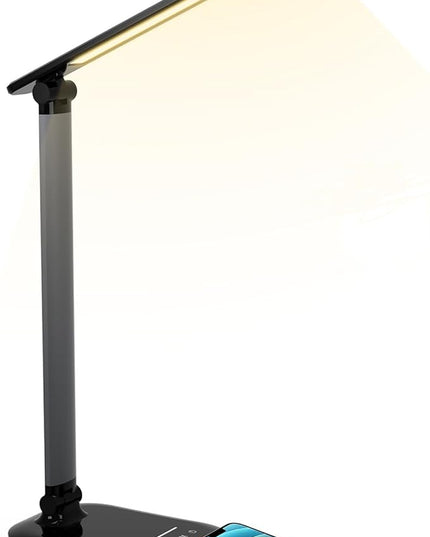LED Desk Lamp, Table Lamp Reading Lamp with USB Charging Port, Desk Lamps for Home Office 1H Timer, Night Light, Study Lamp Desk Light for Bedroom. - LeafyLoom
