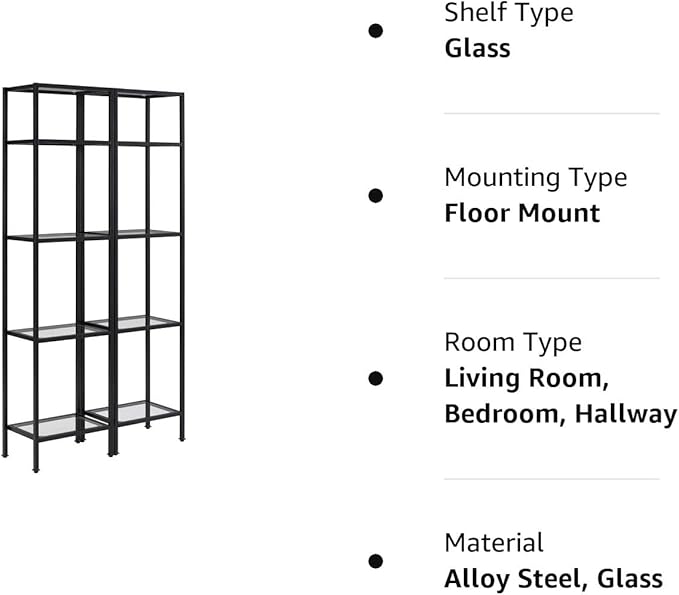 Crosley Furniture Aimee 2-Piece Narrow Etagere Set, Oil-Rubbed Bronze - LeafyLoom