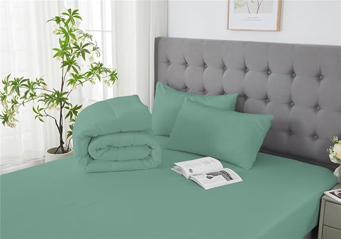 3 Piece Solid Color All Season Bedding Comforter Set Microfiber Soft Lightweight Bedding Set for Kids Teens Adults Room Decor with 1 Comforter and 2 Pillowcases Full - LeafyLoom
