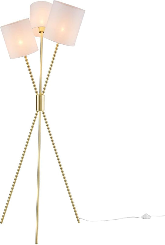 Modway Alexa 3-Light Floor Lamp in Gold - LeafyLoom