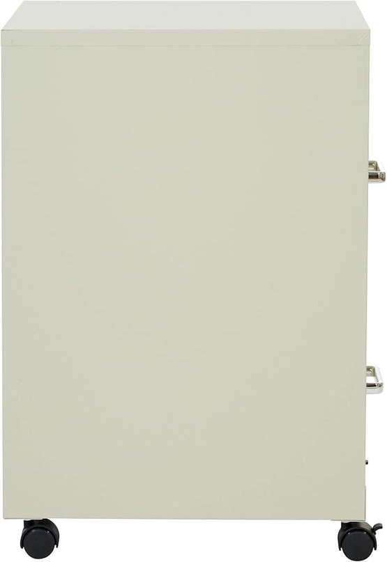 OSP Home Furnishings 2 Drawer Mobile Locking Metal File Cabinet, Tan - LeafyLoom