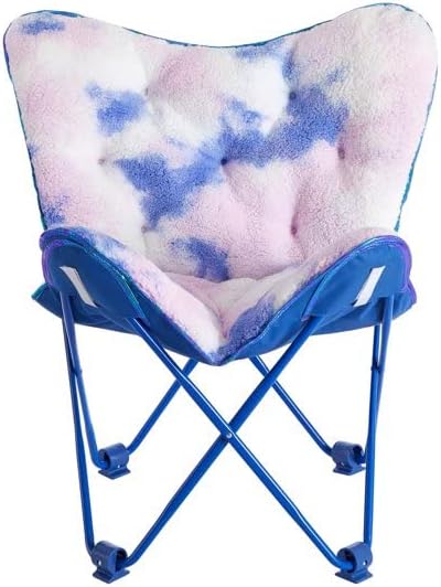 Heritage Kids Sherpa Butterfly Chair, Blue - LeafyLoom