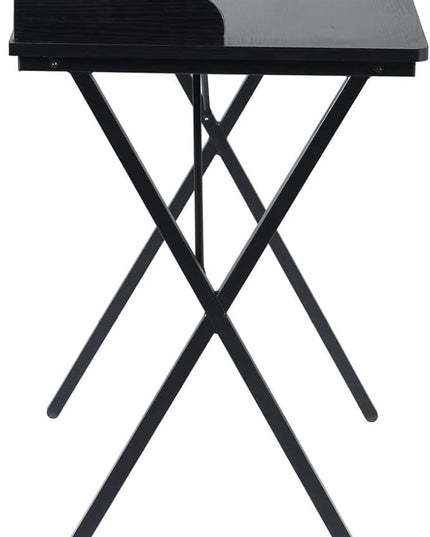 FurnitureR Office Desk, Simple Style Writing Table Computer Study Desk with Baffle, Home Office PC Laptop Table, 47.2 Inches, Black - LeafyLoom
