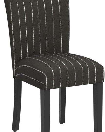 HomePop Classic Parsons Dining Chairs, Pack of 2, Black with Boucle Stripe - LeafyLoom