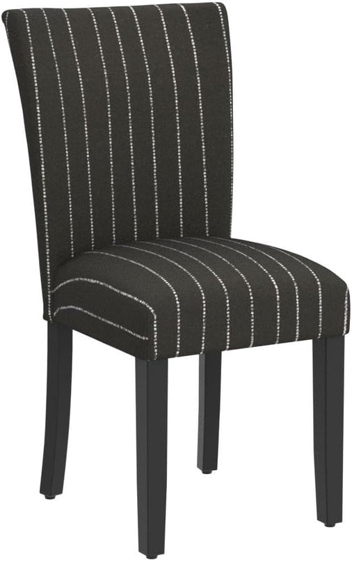 HomePop Classic Parsons Dining Chairs, Pack of 2, Black with Boucle Stripe - LeafyLoom
