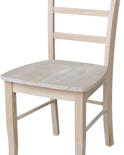 International Concepts Set of Two Madrid Chairs, Wood, Unfinished - LeafyLoom
