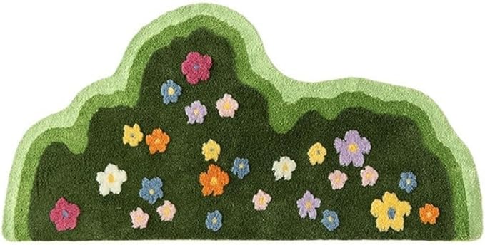 Moss Rug Lovely Green Moss Leaf Bathroom rug Non-Slip 3D Moss Carpet Washable Water Absorbent Soft Moss Carpet Bed for Bathroom Bedroom Kitchen Living Room (A, 2x4ft) - LeafyLoom