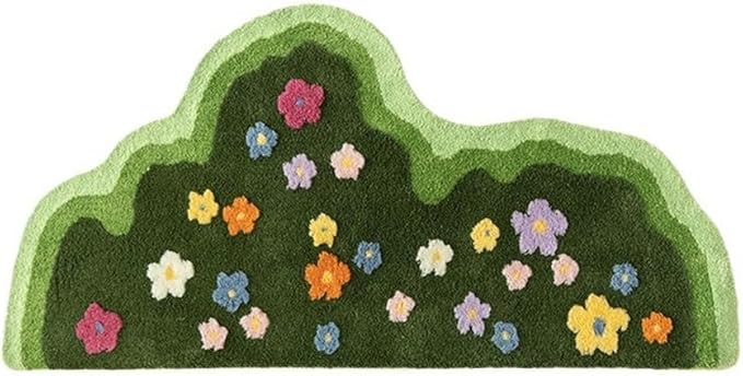 Moss Rug Lovely Green Moss Leaf Bathroom rug Non-Slip 3D Moss Carpet Washable Water Absorbent Soft Moss Carpet Bed for Bathroom Bedroom Kitchen Living Room (A, 2.6x4.9ft) - LeafyLoom