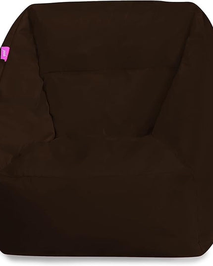 Posh Creations Structured Comfy Bean Bag Chair for Gaming, Reading, and Watching TV, Coronado Chair, Microsuede - Chocolate - LeafyLoom