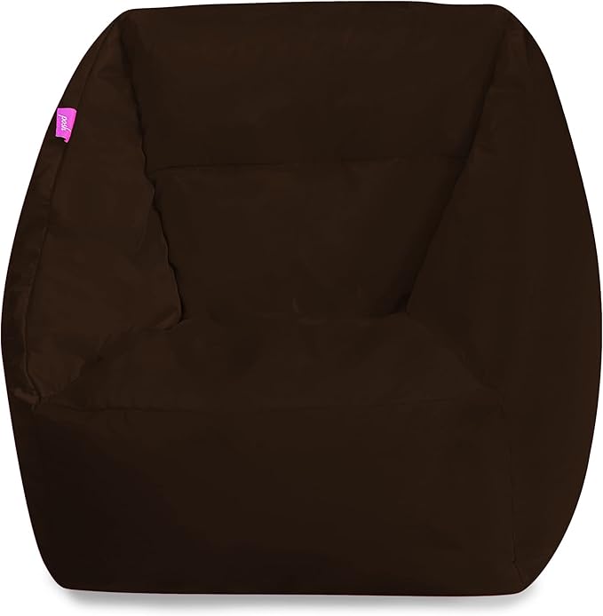 Posh Creations Structured Comfy Bean Bag Chair for Gaming, Reading, and Watching TV, Coronado Chair, Microsuede - Chocolate - LeafyLoom