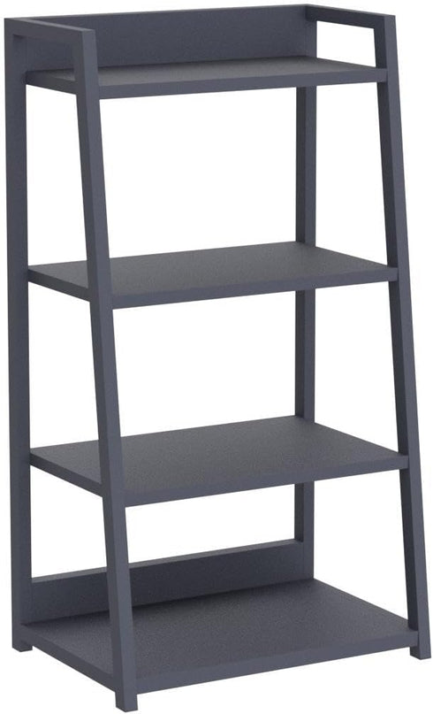IOTXY 4 Tier Open Bookshelf - Steel and Wood Display Stand, 50CM Width Floor-Standing Bookcase, Black - LeafyLoom