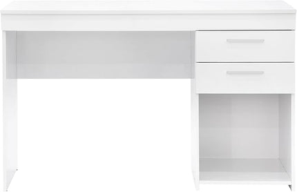 Techni Mobili Computer Home Office or Bedroom Storage & Drawers Ideal for Small Spaces Writing Desk, 47.6" W x 16.1" D x 30.3, White - LeafyLoom