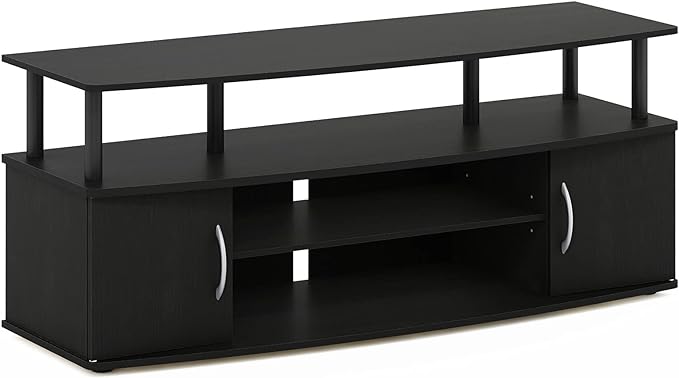 Furinno JAYA Large Entertainment Stand for TV Up to 55 Inch, Blackwood - LeafyLoom