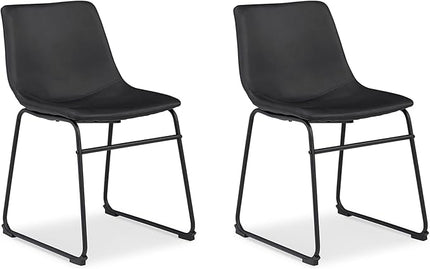 Signature Design by Ashley Centiar Mid Century Dining Room Bucket Chair, 2 Count, Black - LeafyLoom