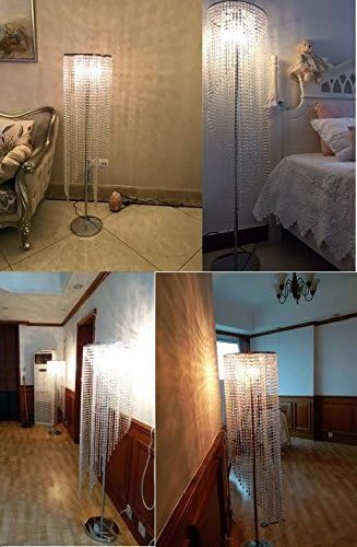 Crystal Floor Lamp, Elegant Rain Lamp, Modern Lava Lamp for Living Room, Bedroom, Girls Room, Silver Chrome - LeafyLoom