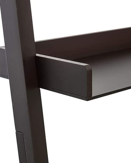 Kiera Grace Providence Hadfield 5 Tier Ladder Shelf, Leaning Bookshelf Storage Rack for Home, Office, 18" x 67", Espresso - LeafyLoom