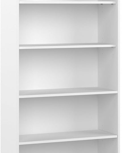 Bush Business Furniture Studio C Tall 5 Shelf Bookcase in White, Large Bookshelf for Home or Professional Office - LeafyLoom