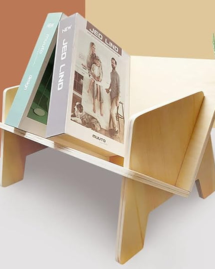Wood Bookcase, Tilted Bookcase,Desktop Bookshelf Simple Tabletop Tilted Bookcases for Books Magazine CD,Desk Organizers and Storage Rack in Living Room/Office/Home. - LeafyLoom