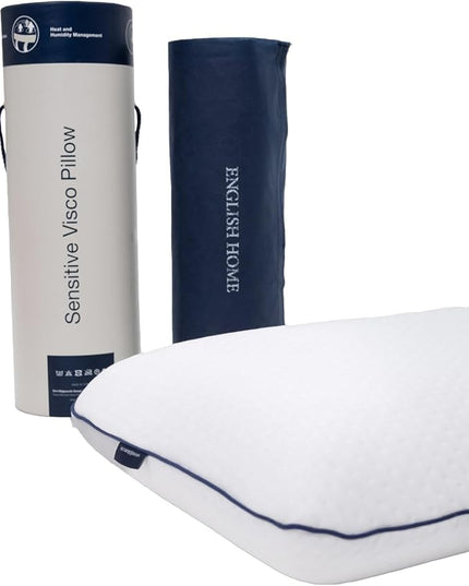 English Home Memory Foam Pillow, Breathable Height Adjustable Orthopedic Pillow, Cervical Pillow for Neck Pain, Machine Washable Side Sleeper Pillow, Neck Pillow, Hard, 16"x 24"x6" inch White - LeafyLoom