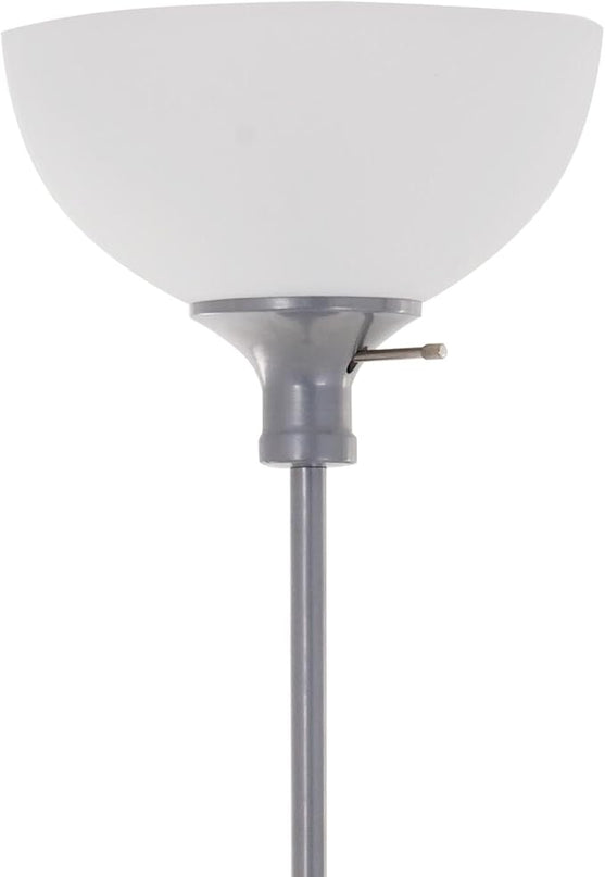 Catalina Lighting 20641-000 Traditional 3-Way Metal Torchiere Floor Standing Lamp, Living Room Light,LED Bulb NOT Included, Silver - LeafyLoom