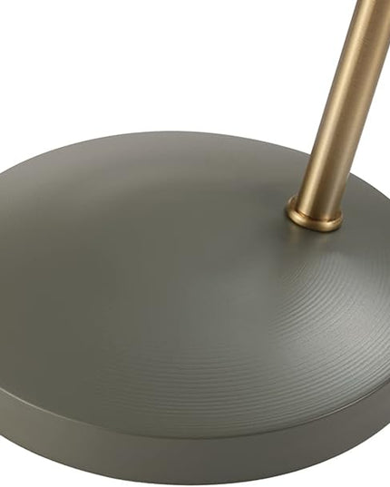 Globe Electric 52298 Harper 16" Desk Lamp, Matte Gray, Matte Brass Arm and Pivot Joint, in-Line On Off Switch - LeafyLoom