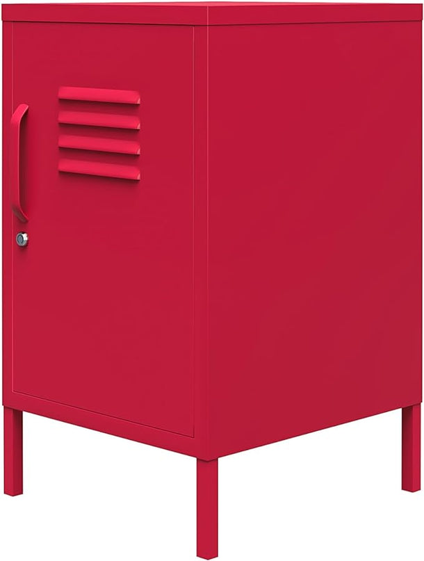 Novogratz Cache Metal Locker End Table, Magenta - LeafyLoom