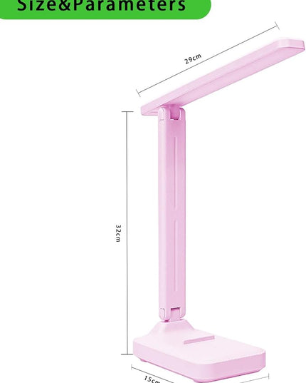 Desk lamp,LED Lamp,Touch Control,3 Color Modes,Eye-Protecting Table Lamp,Led Lights for Bedroom,Home,Office,Black (Medium Size, Pink) - LeafyLoom