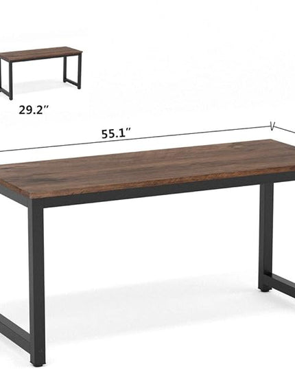 Tribesigns Computer Desk, 55 inch Large Office Desk Computer Table Study Writing Desk Workstation for Home Office, Rustic Brown - LeafyLoom