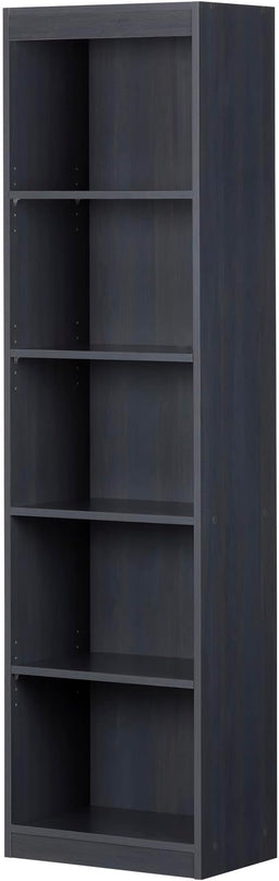 South Shore Axess 5-Shelf Narrow Bookcase, Blueberry - LeafyLoom