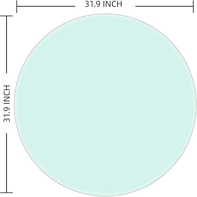 Round Tempered Glass Table Top, 32 Inch, Transparent - LeafyLoom