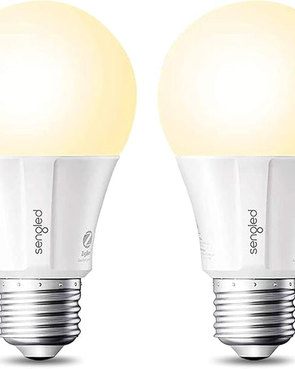 Sengled Zigbee Smart Light Bulbs, Smart Hub Required, Works with SmartThings and Echo with Built-in Hub, Voice Control with Alexa and Google Home, Soft White 60W Eqv. A19 Alexa Light Bulb, 2 Pack Sengled