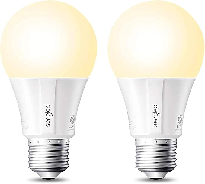 Sengled Zigbee Smart Light Bulbs, Smart Hub Required, Works with SmartThings and Echo with Built-in Hub, Voice Control with Alexa and Google Home, Soft White 60W Eqv. A19 Alexa Light Bulb, 2 Pack Sengled