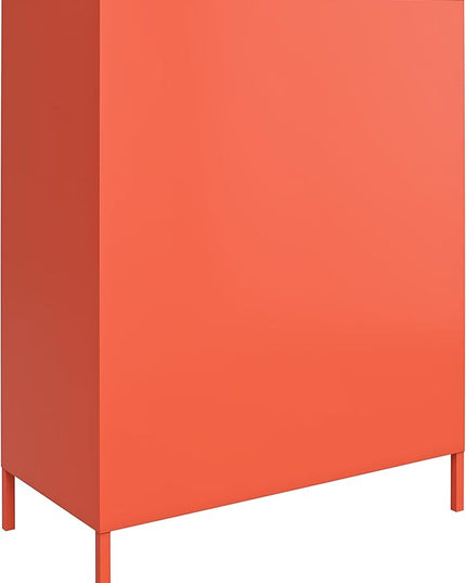 Novogratz Cache 2 Door Metal Locker Storage Cabinet, Orange - LeafyLoom