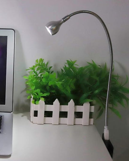 Desk Lamp, LED Mini USB Lamp, Nonradiative No Flicker Home for Desk(Silver, White light) - LeafyLoom