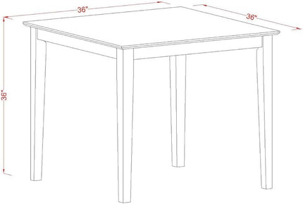 East West Furniture VERN3-WHI-W Vernon 3 Piece Counter Height Pub Set for Small Spaces Contains a Square Dinette Table and 2 Dining Room Chairs, 36x36 Inch - LeafyLoom