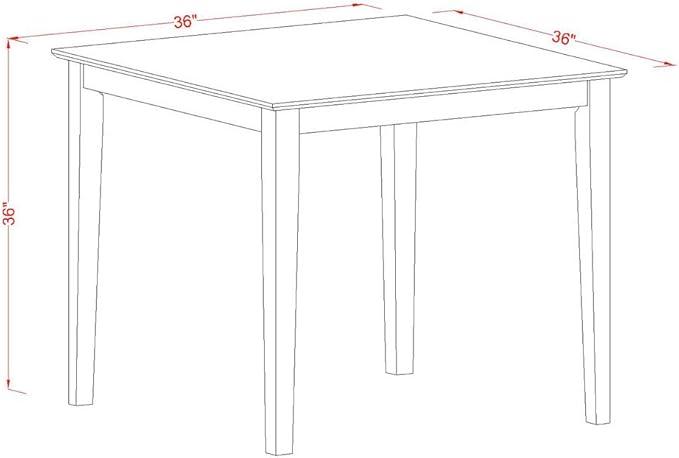 East West Furniture VNQU5-MAH-W Vernon 5 Piece Counter Height Pub Set Includes a Square Dining Room Table and 4 Kitchen Chairs, 36x36 Inch, Mahogany - LeafyLoom