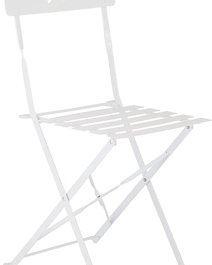 Alpine Corporation Indoor/Outdoor 3-Piece Bistro Set Folding Table and Chairs Patio Seating, White - LeafyLoom
