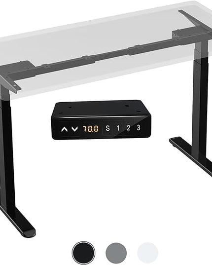AIMEZ0 Dual Motor Sit Stand Desk Adjustable Electric Standing Desk Frame with LCD Touch Screen Adjustable Height 27.4-45.6 inches for Home & Office Table Black - LeafyLoom