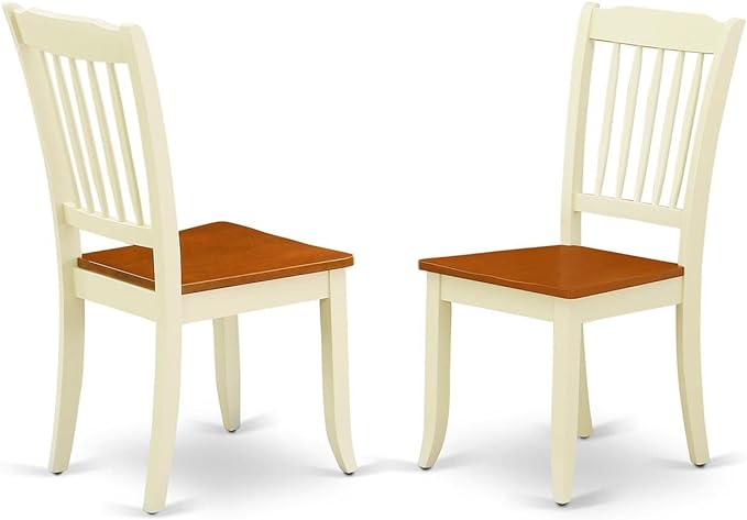 East West Furniture ANDA5-BMK-W Antique 5 Piece Set Includes a Round Kitchen Table with Pedestal and 4 Dining Chairs, 36x36 Inch - LeafyLoom