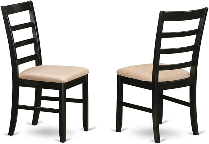 East West Furniture ANPF3-CAP-C 3 Piece Room Furniture Set Contains a Round Kitchen Table with Pedestal and 2 Linen Fabric Upholstered Dining Chairs, 36x36 Inch - LeafyLoom