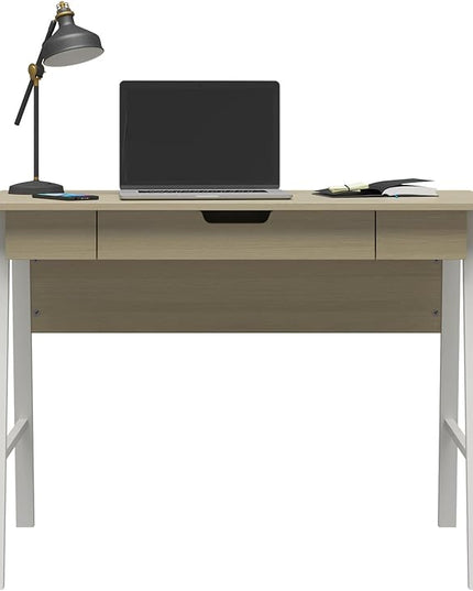 Ameriwood Home Oxford Computer Desk with Drawer, Pale Oak - LeafyLoom