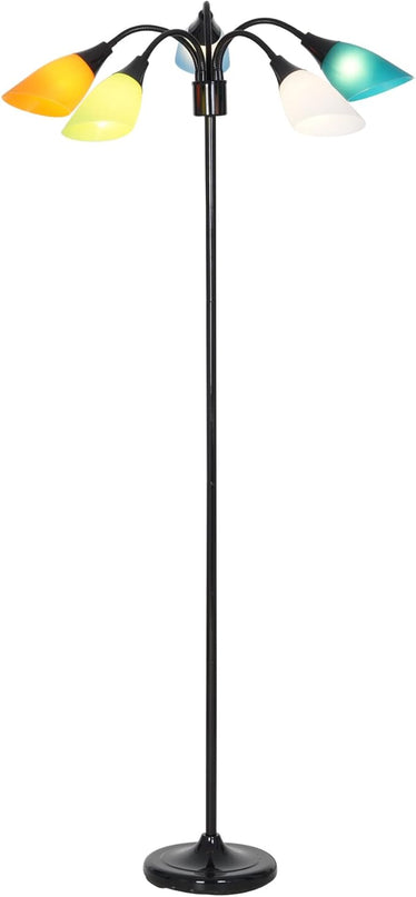 Catalina Lighting 20744-000 Medusa 5-Light Adjustable Floor Lamp, Standing Lamp, Multi-Head Lamp, Living Room Floor Light, LED Bulb NOT Included, 67.75", Multi-Color - LeafyLoom