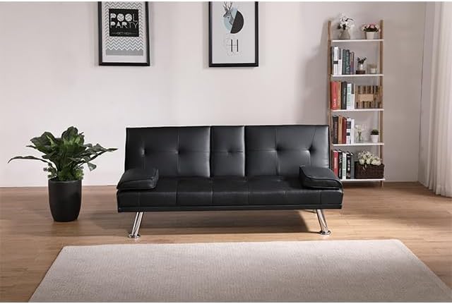 NicBex Rose-SF-00541-DX Sofas, 67" W x 31" D x 33" H, Black - LeafyLoom