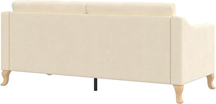 Mr. Kate Tess Sofa with Soft Pocket Coil Cushions, Small Space Living Room Furniture, White Linen - LeafyLoom