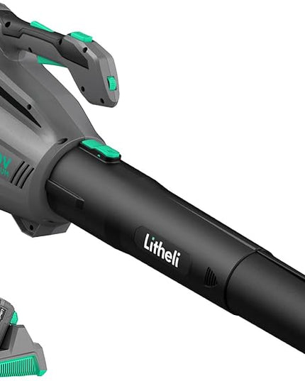 Litheli Cordless Leaf Blower 40V, 480 CFM Battery Leaf Blowers for Lawn Care, with Brushless Motor, Axial Blower for Blowing Leaf, Dust, Snow, Debris, with 2.5Ah Battery & Charger Included, Black - LeafyLoom