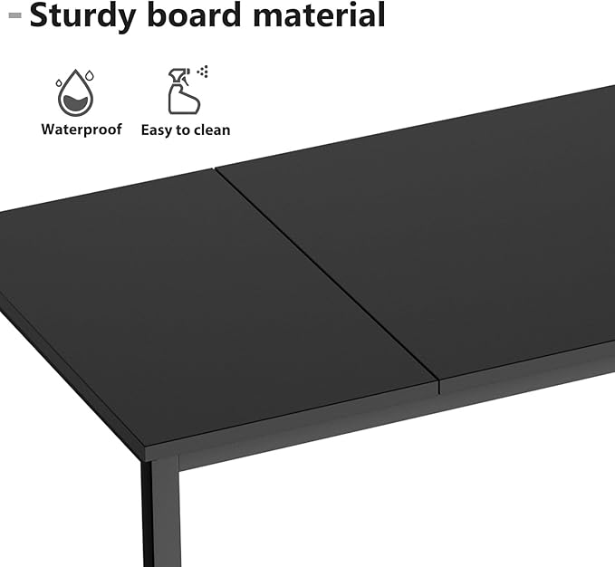 DlandHome 71 inches X-Large Computer Desk, Composite Wood Board, Decent and Steady Home Office Desk/Workstation/Table,Black,23.6Wide - LeafyLoom