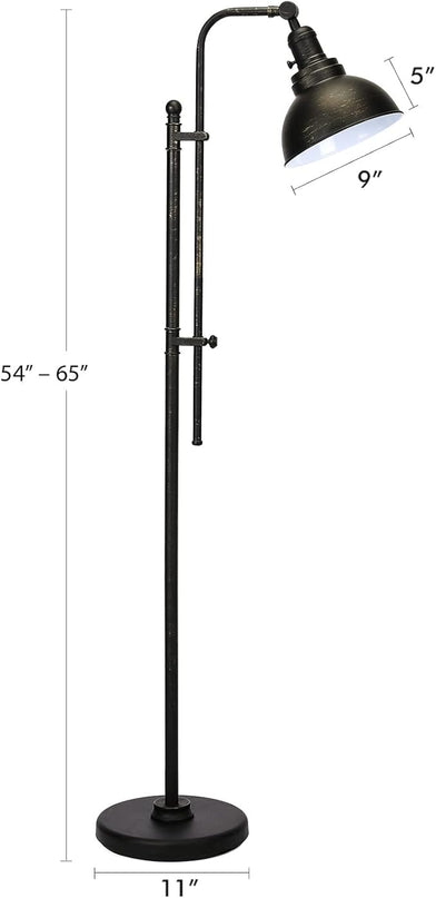VONLUCE Floor Lamp, 65'' Tall Industrial Floor Lamp, Adjustable Height & Head Vintage Metal Standing Reading Pole Lamp, Floor Lamps for Living Room, Bedroom, Office, Farmhouse - LeafyLoom